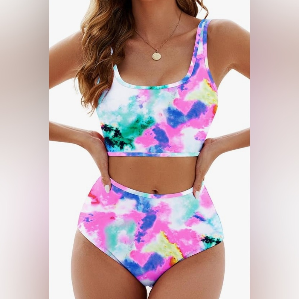 Adisputent Colorful Tie-Dye Bikini Set “NWT”